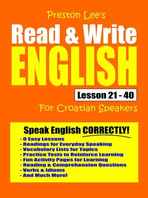 cover image of Preston Lee's Read & Write English Lesson 21